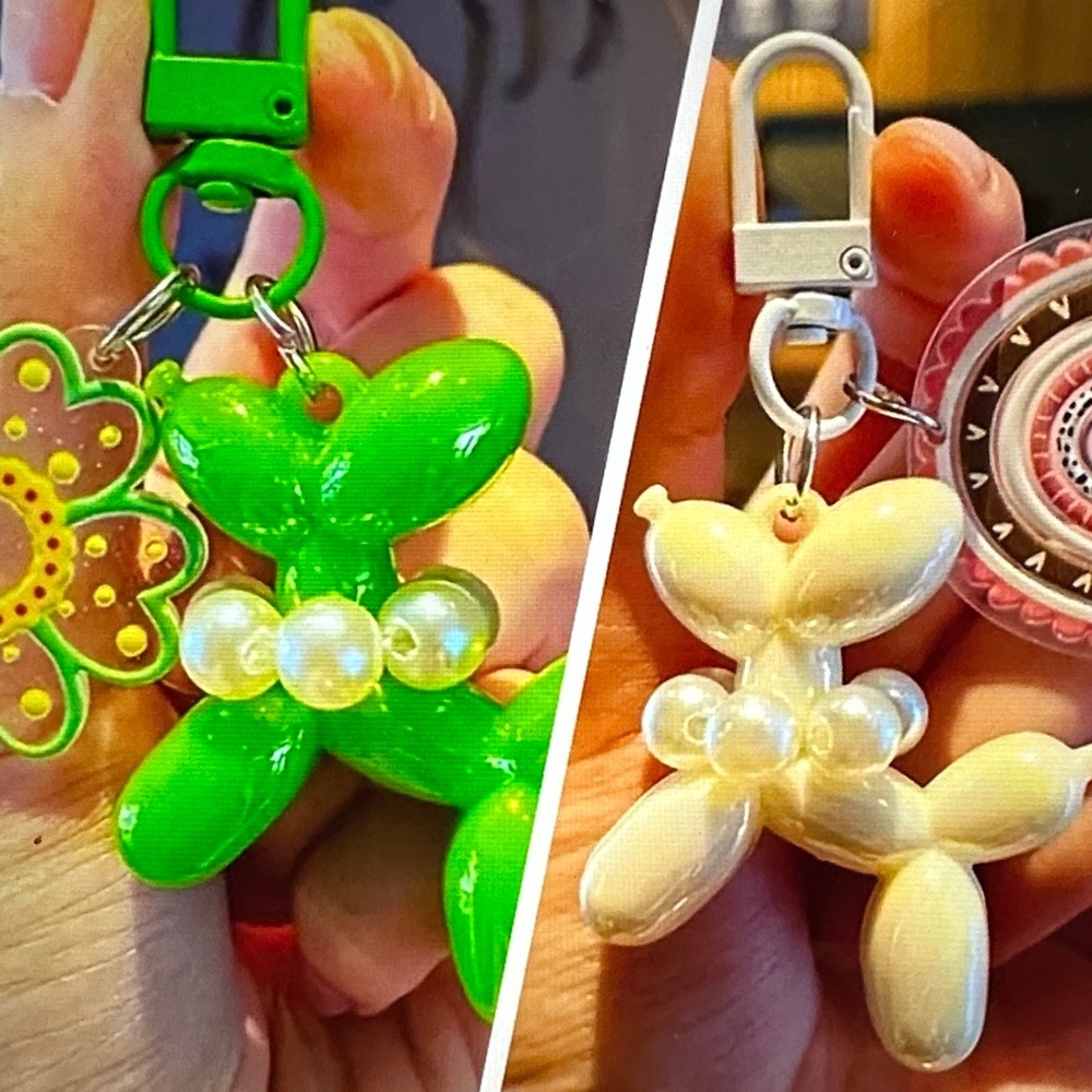 ❣️5|$25❣️ Last one ! Cream Balloon Dog Keychains -bag charm.